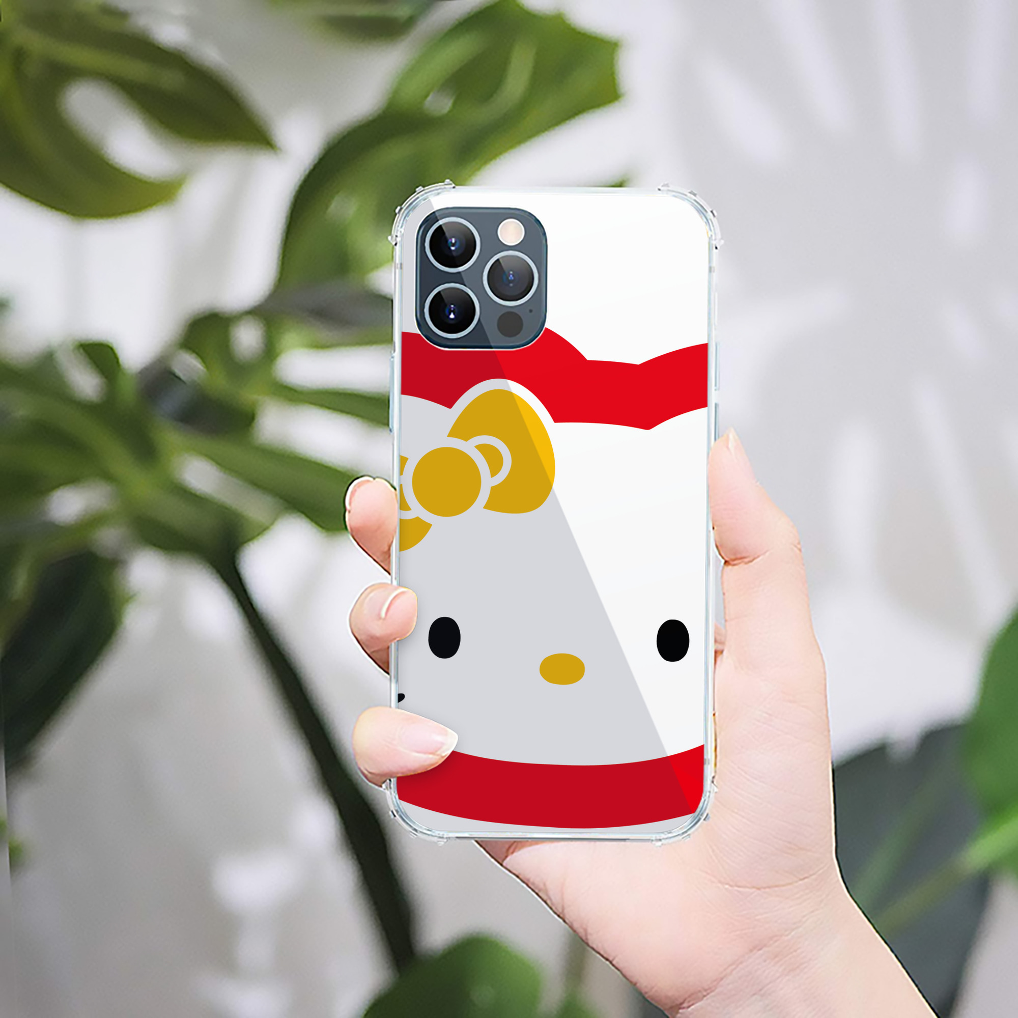 （画像用） Hello Kitty ハローキティ 【iPhone 12シリーズ対応】透明スマホケース（クリアソフトケース）